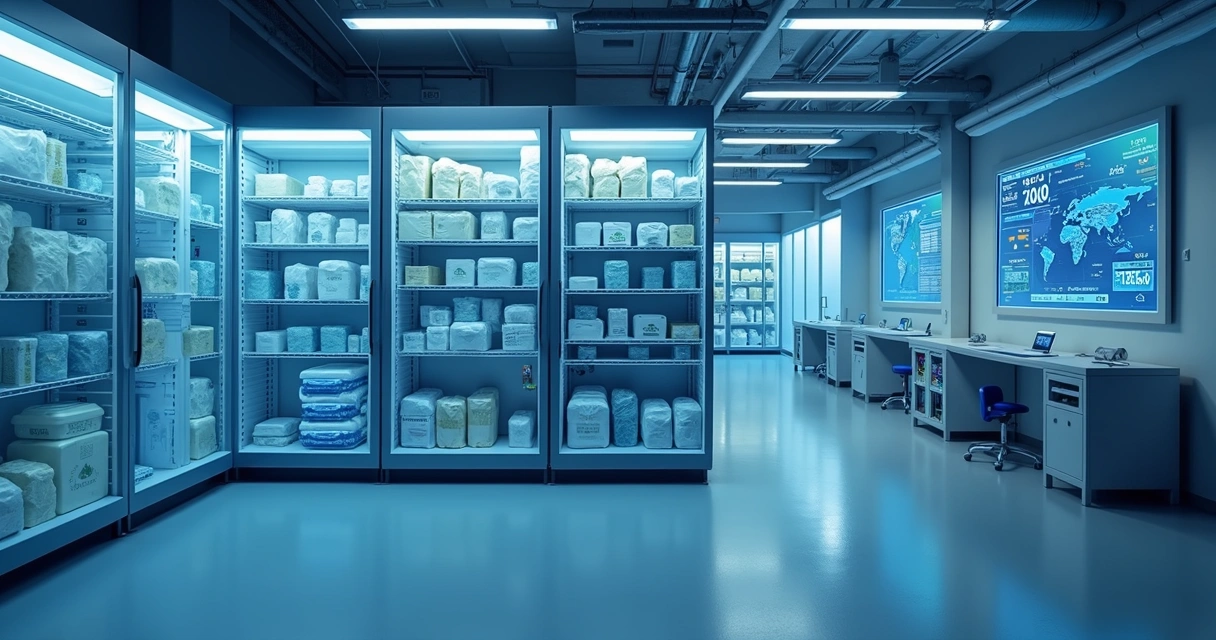 Dispositivos IoT em ambiente de armazenamento monitorando condições ambientais em tempo real